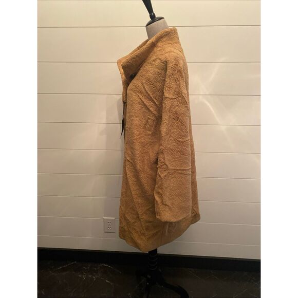 ICONS Cinzia Rocca Fitted Mid Length Coat Women's 12 Lt Camel Wool Blend L/S - Picture 5 of 12